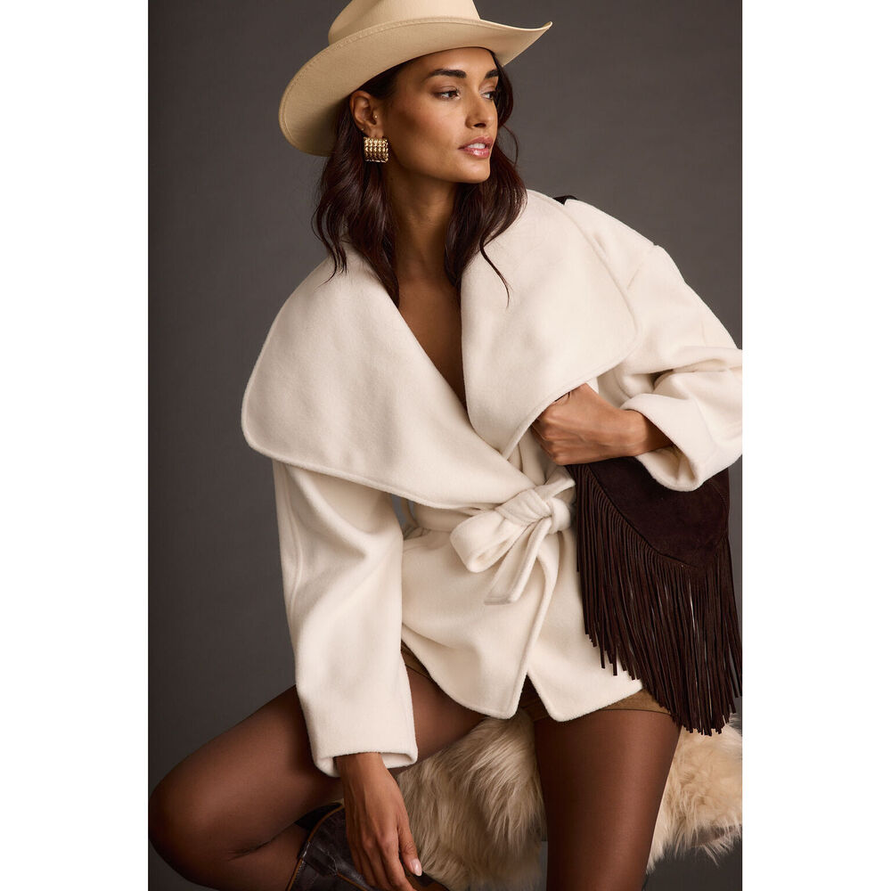 12th Tribe Snowcrest White Belted Coat Size MM